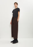 Cotton Straight String Pants — Brown