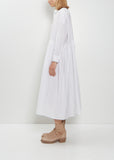 Random Pleated Cotton Silk Shirt Dress