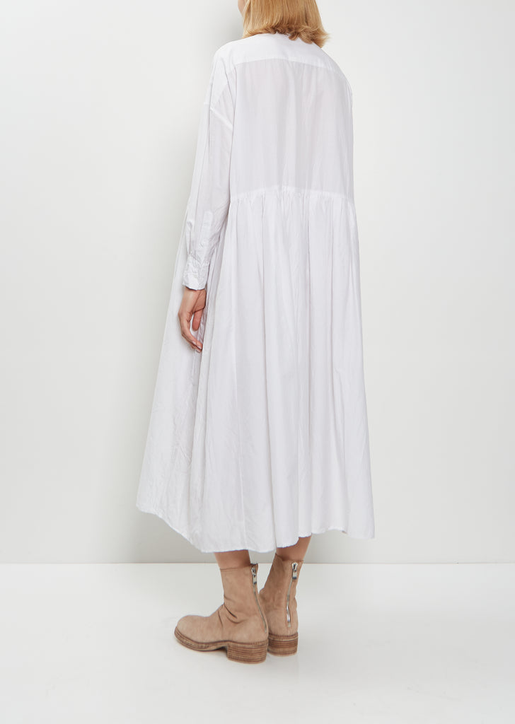 Random Pleated Cotton Silk Shirt Dress