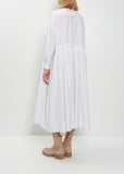 Random Pleated Cotton Silk Shirt Dress