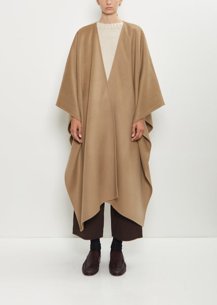Aspen Wool Cashmere Poncho — Greige – La Garçonne
