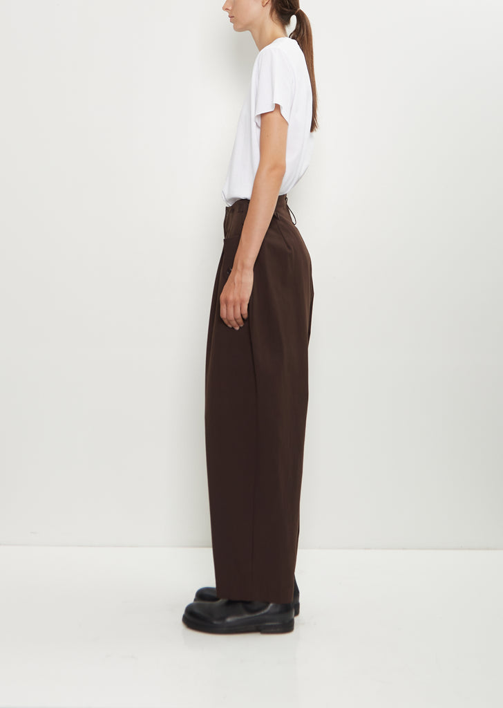 Cotton Double Tuck Wide Pants