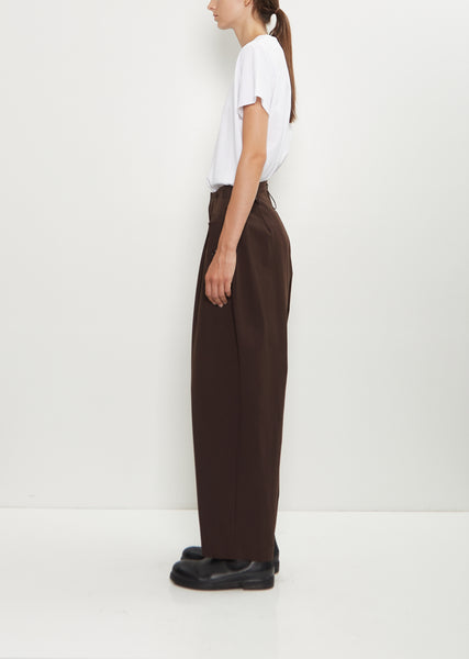 Cotton Double Tuck Wide Pants – La Garçonne
