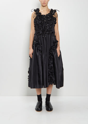 Loop Appliques Ruffle Dress