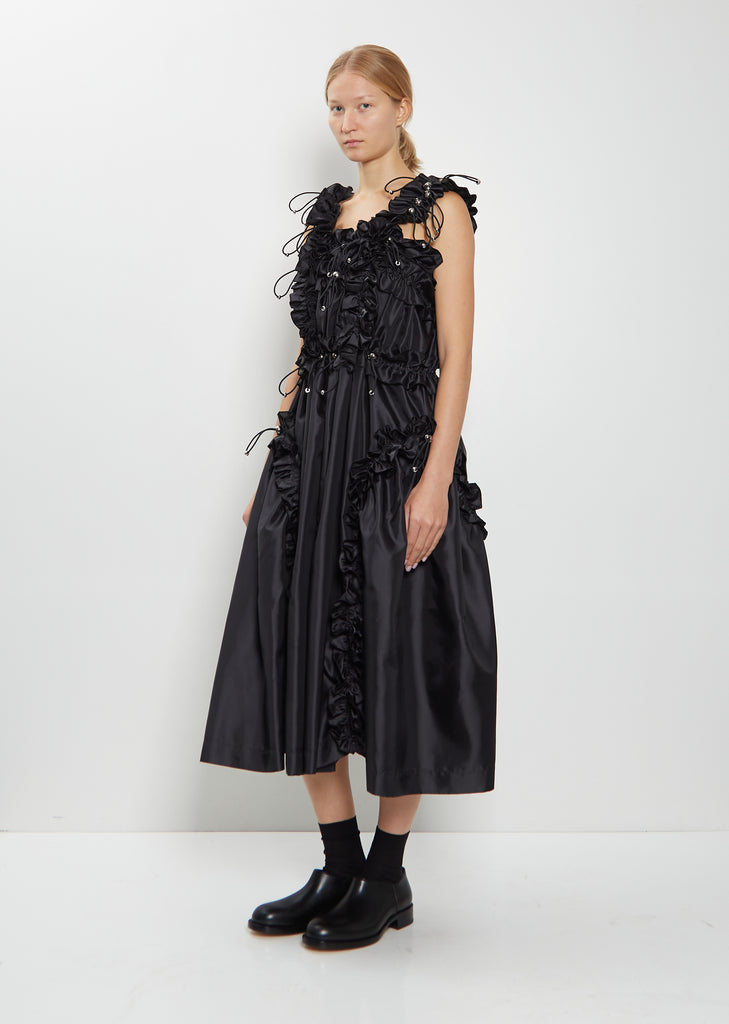 Loop Appliques Ruffle Dress