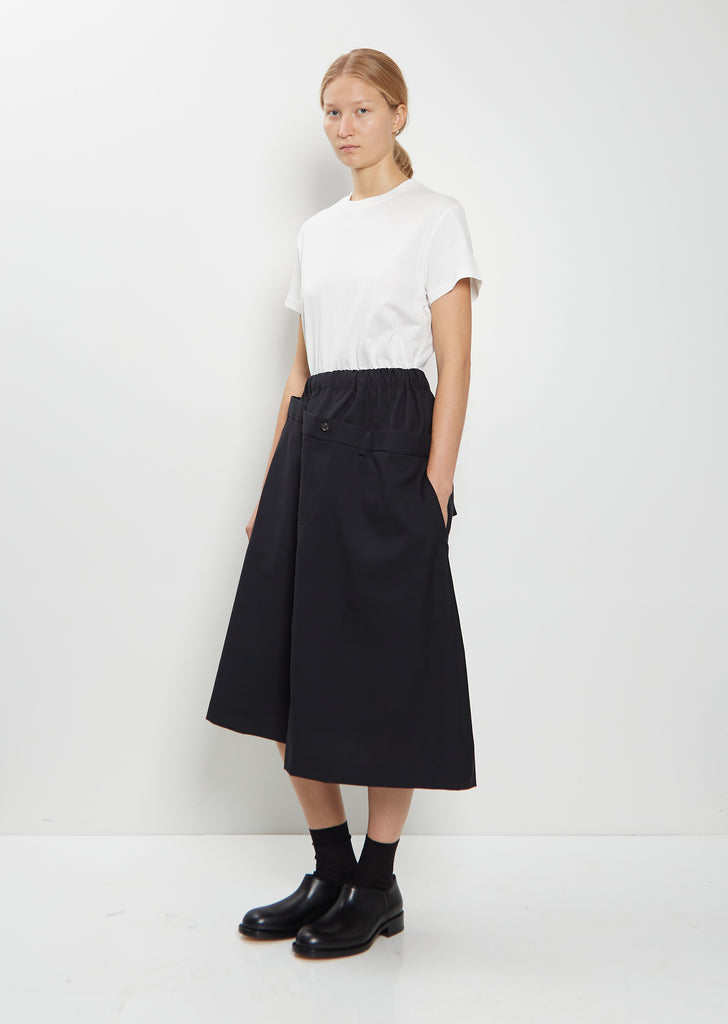 Tropical Wool Asymmetrical Skirt
