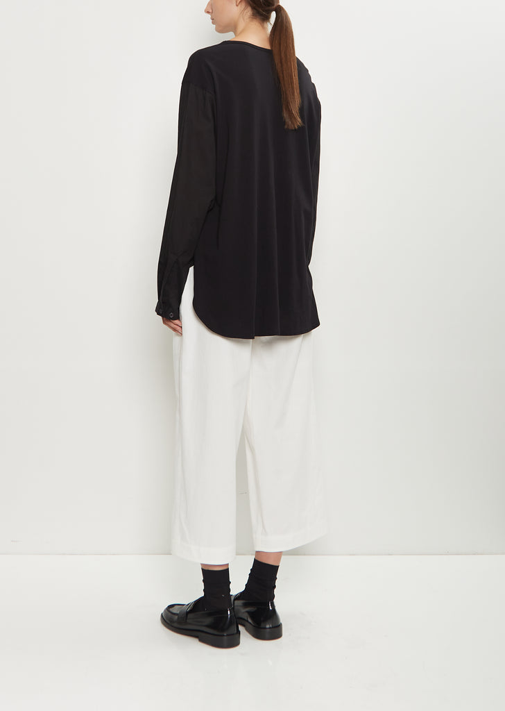 Cut & Sewn Cotton Combination Pullover