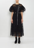 Petal Sleeve Sheer Tulle Biker Dress