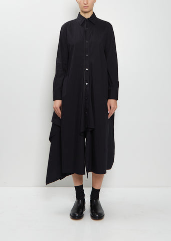 Cotton Draped Shirt Dress