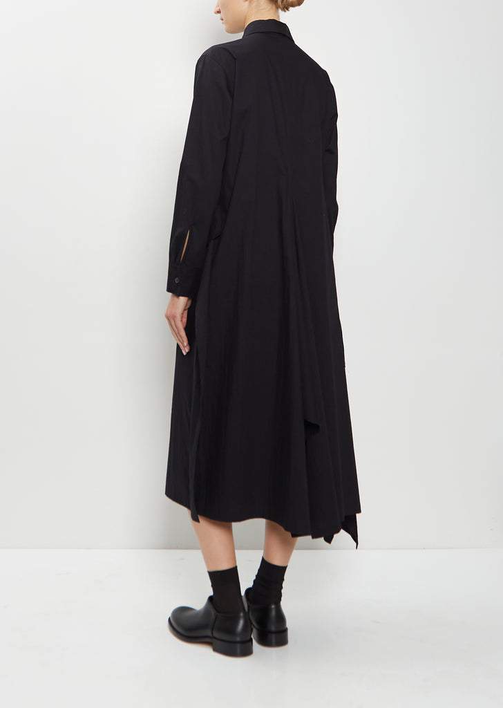 Cotton Draped Shirt Dress