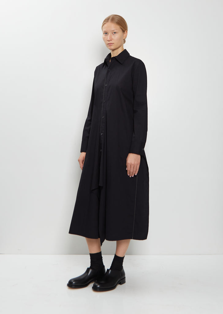 Cotton Draped Shirt Dress