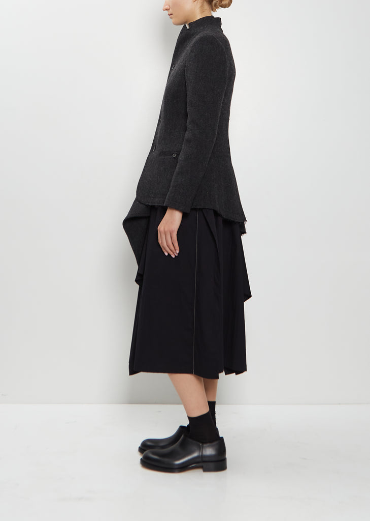 Stand Collar Wool Tweed Jacket