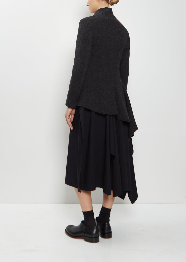 Stand Collar Wool Tweed Jacket