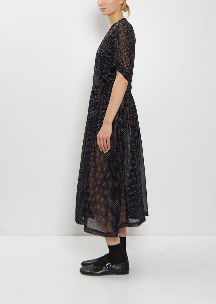 Silk Pleated Cache-Coeur Dress