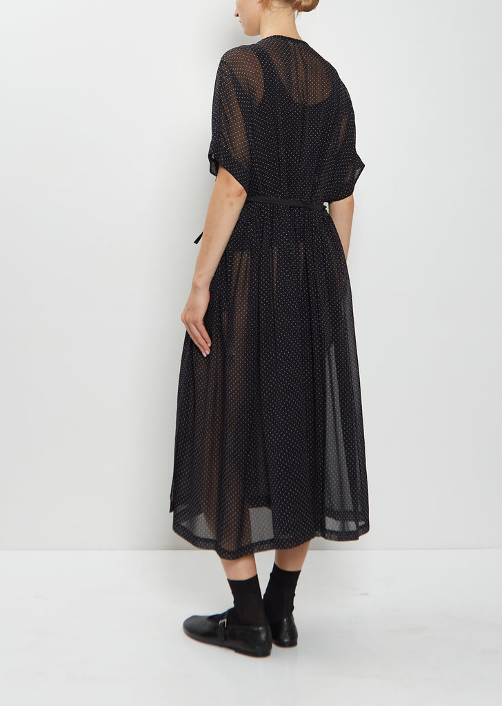 Silk Pleated Cache-Coeur Dress