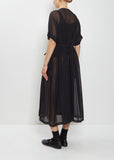 Silk Pleated Cache-Coeur Dress
