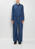 Cotton Denim Flap Pockets All-In-One