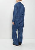 Cotton Denim Flap Pockets All-In-One