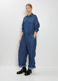 Cotton Denim Flap Pockets All-In-One