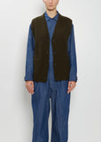 Cashmere Rib Stitch Cardigan Vest