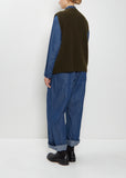 Cashmere Rib Stitch Cardigan Vest