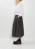 Random Pleated Cotton Silk Skirt — Charcoal Brown