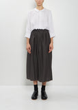 Random Pleated Cotton Silk Skirt — Charcoal Brown