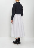 Random Pleated Cotton Silk Skirt — Smoke White