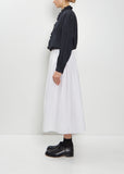 Random Pleated Cotton Silk Skirt — Smoke White