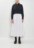 Random Pleated Cotton Silk Skirt — Smoke White