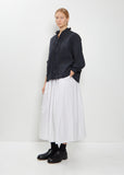 Random Pleated Cotton Silk Skirt — Smoke White