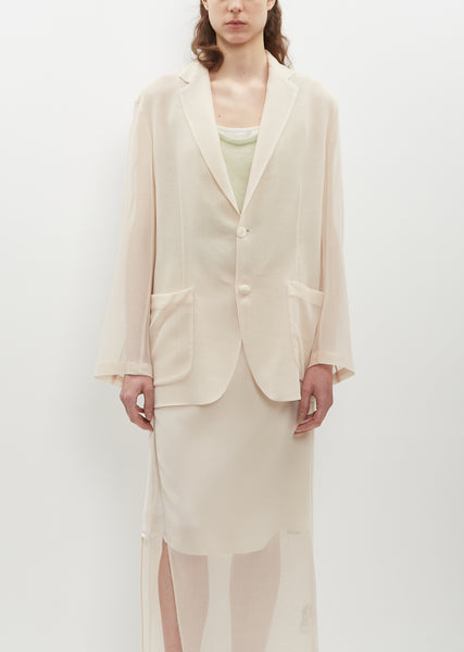 H&M Cropped Bead-embellished linen jacket White_ecru. Jacket