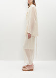 Recycled Wool Blend Leno Sheer Skirt — Ivory