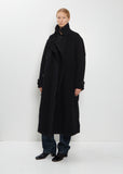 Wrap Wool Coat — Black