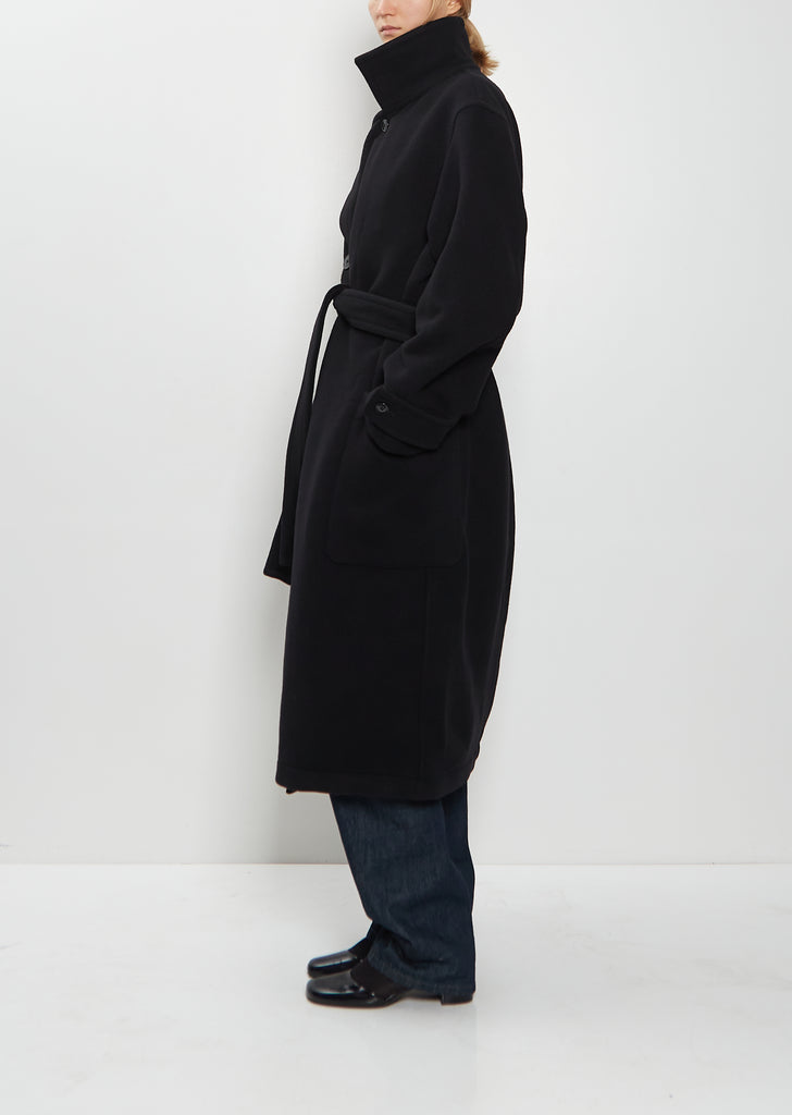 Wrap Wool Coat — Black