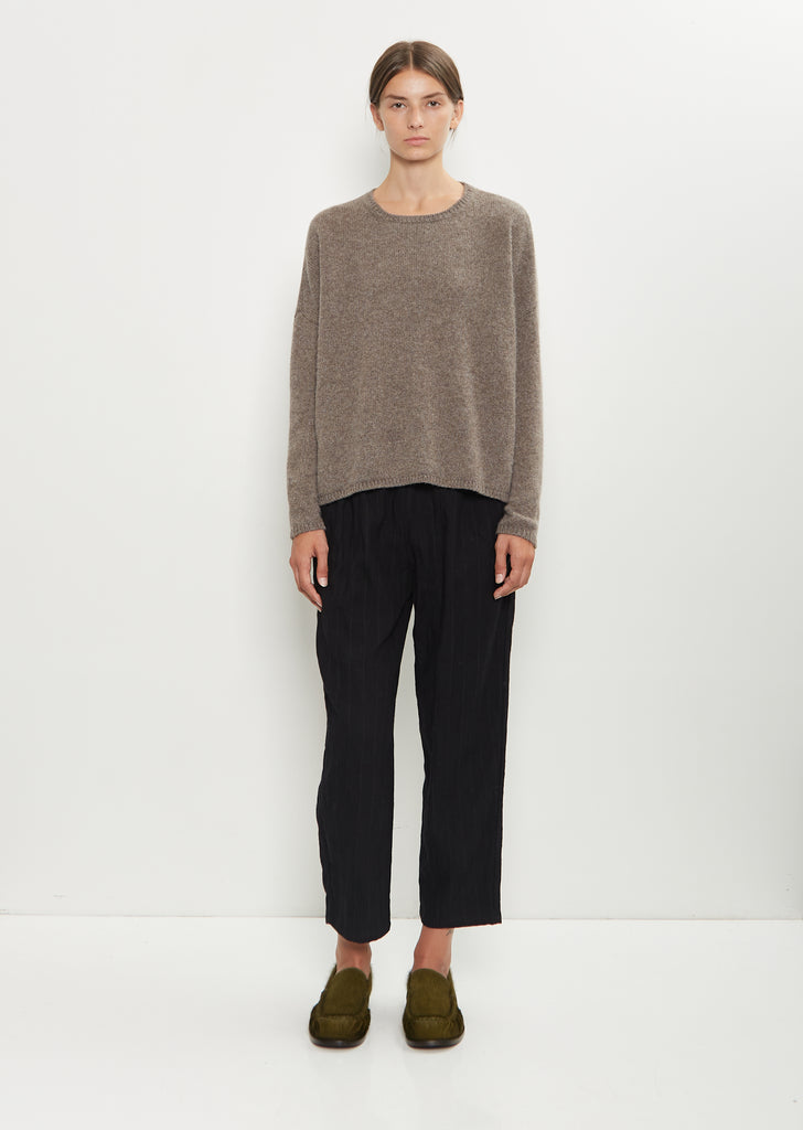 Cashmere Alpaca Boxy Crewneck Sweater