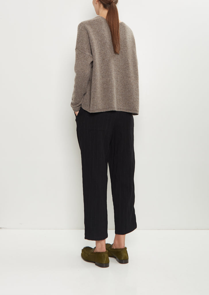 Cashmere Alpaca Boxy Crewneck Sweater
