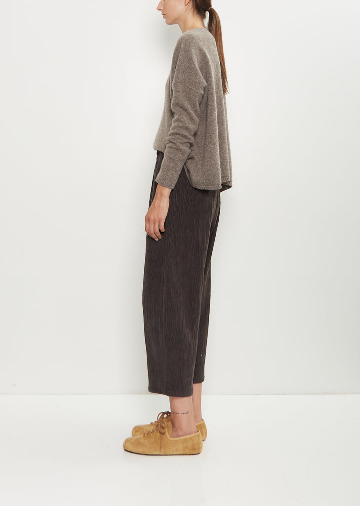 Cotton Corduroy Curved Pull On Pant — Coffee