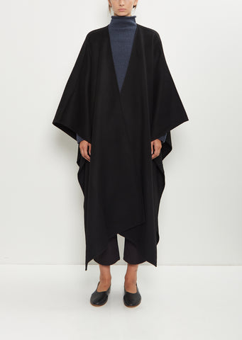Aspen Wool Cashmere Poncho — Black