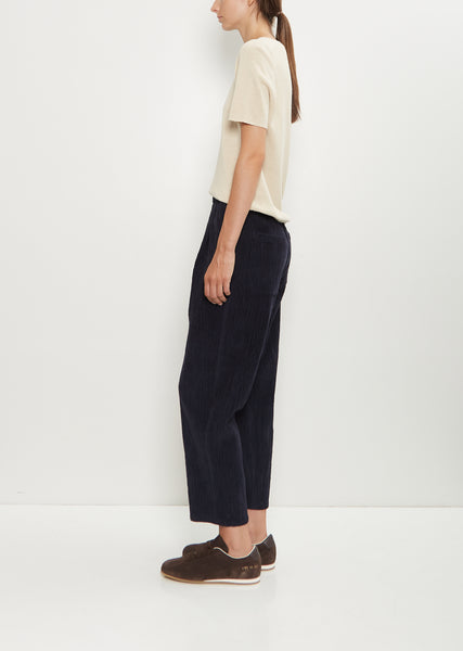 Cotton Corduroy Pleated Tapered Pant – La Garçonne Cotton Corduroy Pleated Tapered Pant – La Garçonne