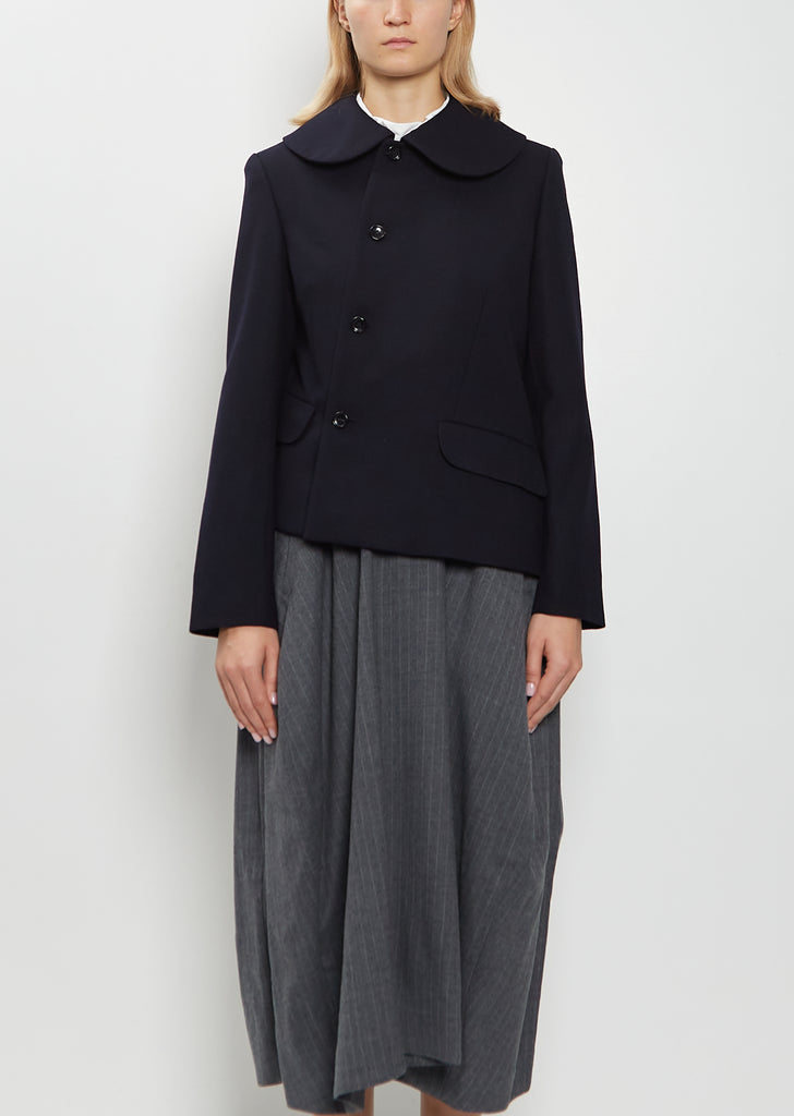 Wool Serge Asymmetrical Jacket