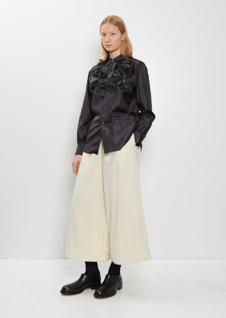 Rosette Taffeta Blouse
