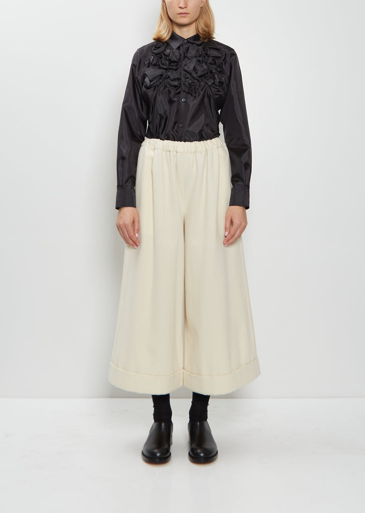 Wool Flannel Wide Leg Pants