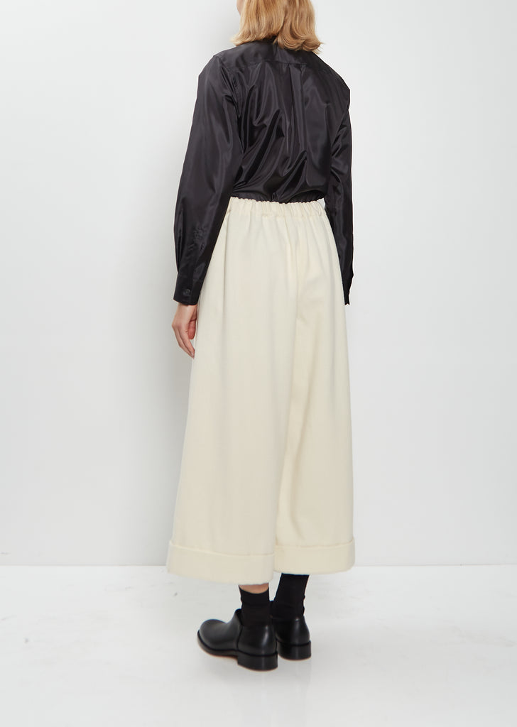 Wool Flannel Wide Leg Pants