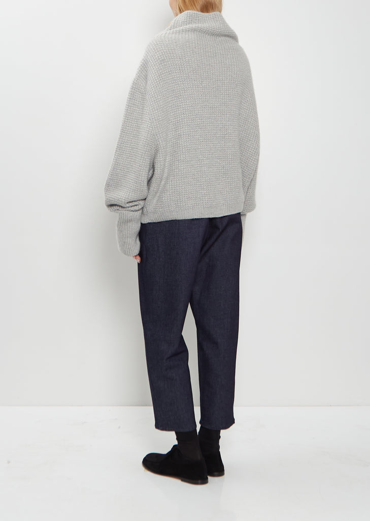 Kimono Sleeve Cashmere Sweater — Silver Grey