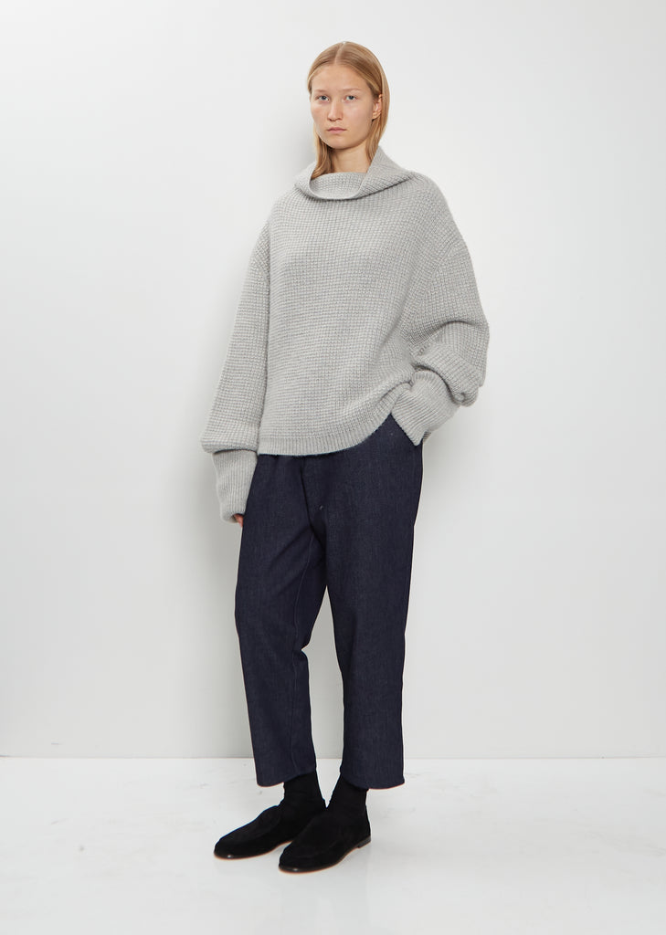 Kimono Sleeve Cashmere Sweater — Silver Grey