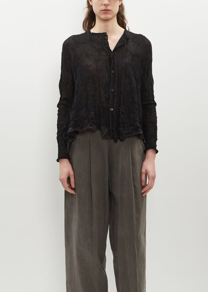 Short Textured Cardigan