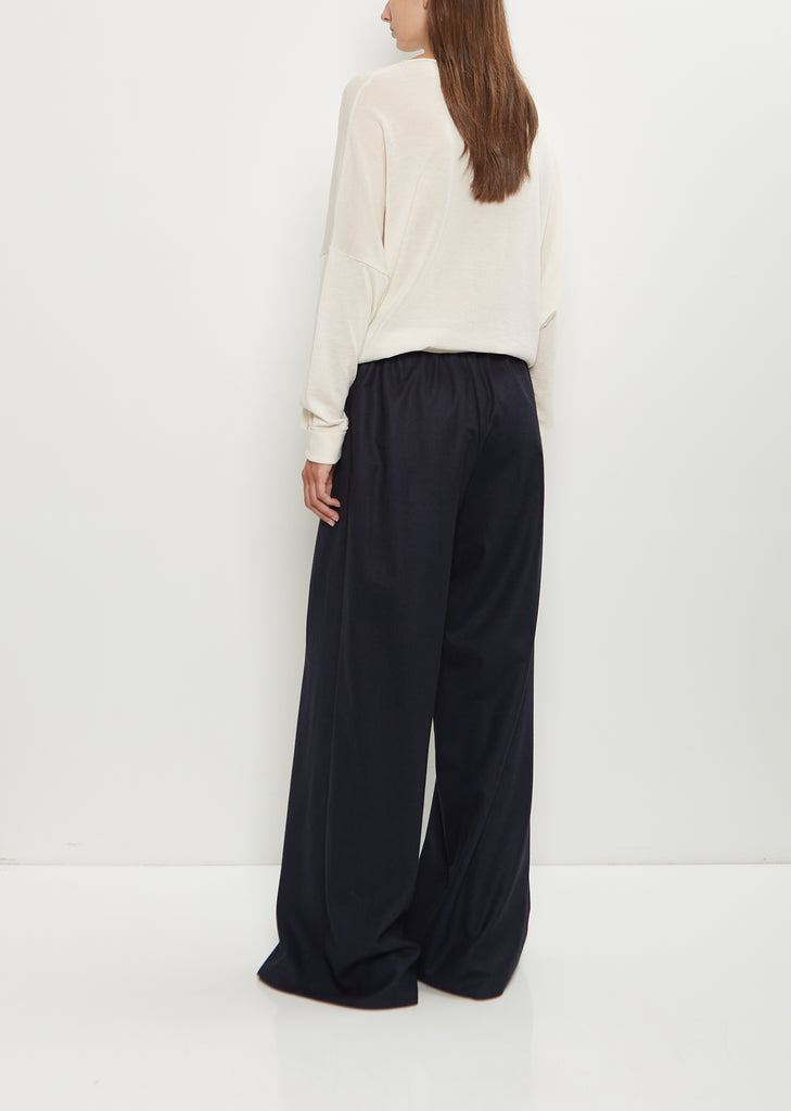 Wool Flannel Full Pants  — Midnight