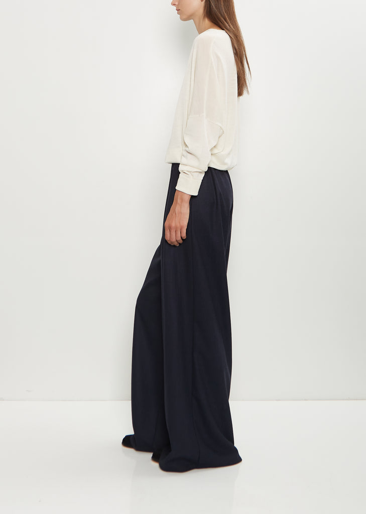 Wool Flannel Full Pants  — Midnight