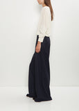 Wool Flannel Full Pants  — Midnight